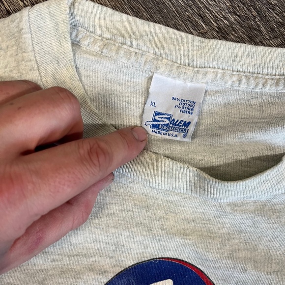 Vintage 1990's NY Giants Shirt Size XL Salem Sportswear 1995 Grey Graphic Tee - Picture 7 of 7